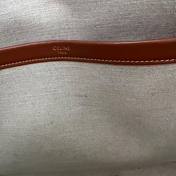CELINE large Cabas Thais Textile with Triomphe Color Camel - Picture 4 of 12